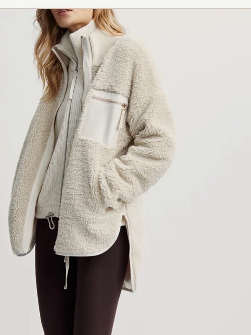 VARLEY Marney Sherpa Jacket Lined, Zip-Front in Sandshell Sz: M